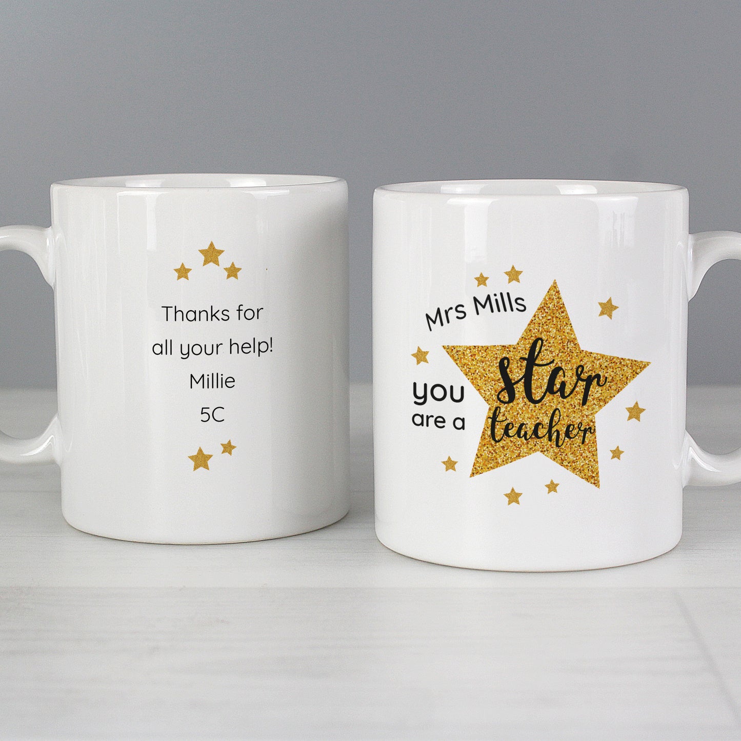 Personalised Star Teacher's Mug - MK&JD Gifts