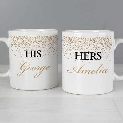Personalised Gold Confetti Wedding Mug Set - MK&JD Gifts
