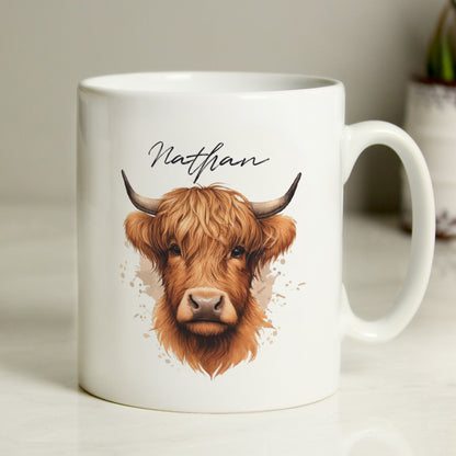 Personalised Highland Cow Mug - Male - MK&JD Gifts