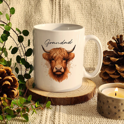 Personalised Highland Cow Mug - Male - MK&JD Gifts