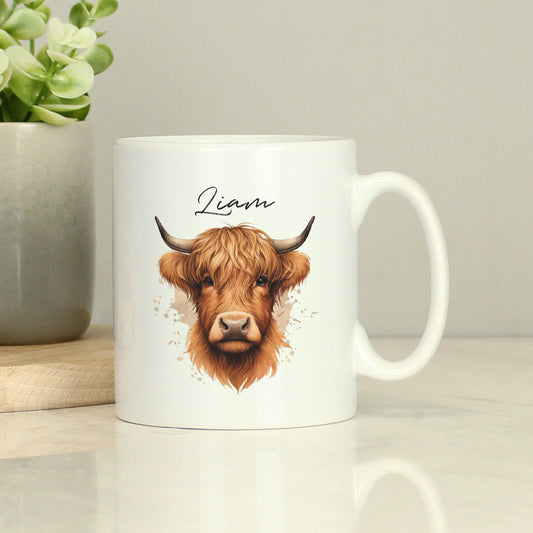 Personalised Highland Cow Mug - Male - MK&JD Gifts