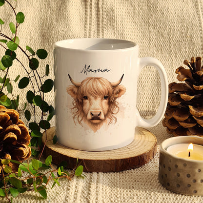 Personalised Highland Cow Mug - Female - MK&JD Gifts