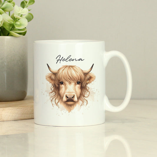 Personalised Highland Cow Mug - Female - MK&JD Gifts