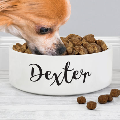 Personalised Any Name 14cm Medium White Pet Bowl - MK&JD Gifts