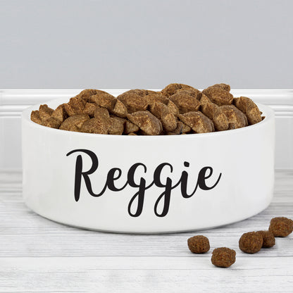 Personalised Any Name 14cm Medium White Pet Bowl - MK&JD Gifts