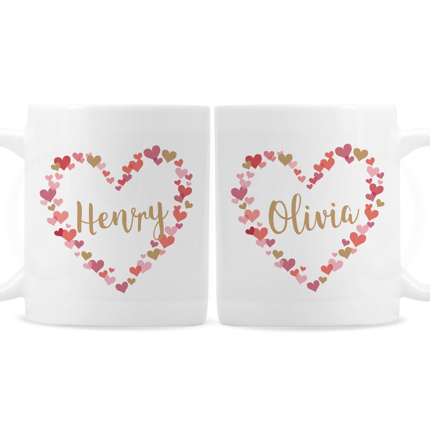 Personalised Confetti Hearts Wedding Mug Set - MK&JD Gifts