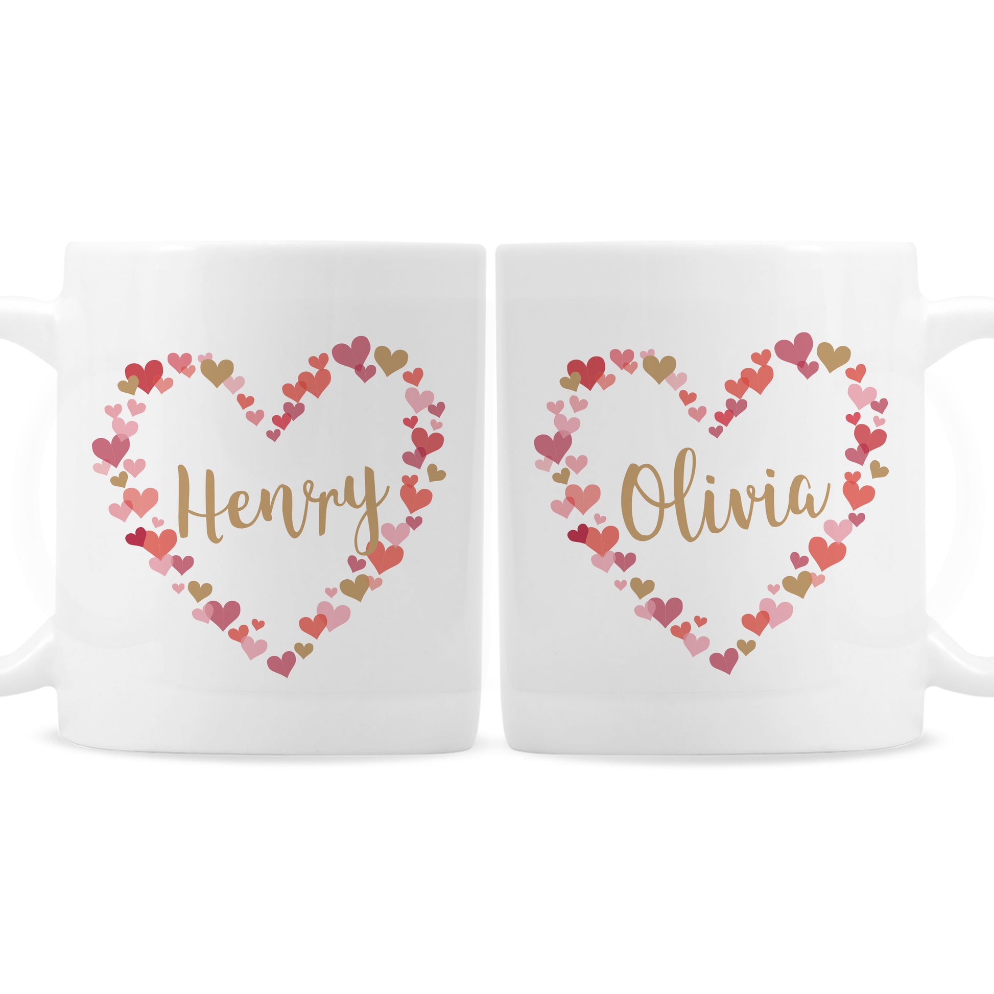 Personalised Confetti Hearts Wedding Mug Set - MK&JD Gifts