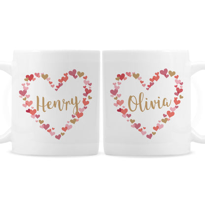 Personalised Confetti Hearts Wedding Mug Set - MK&JD Gifts