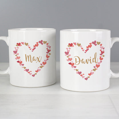 Personalised Confetti Hearts Wedding Mug Set - MK&JD Gifts