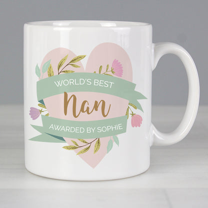 Personalised Floral Heart Mug - MK&JD Gifts