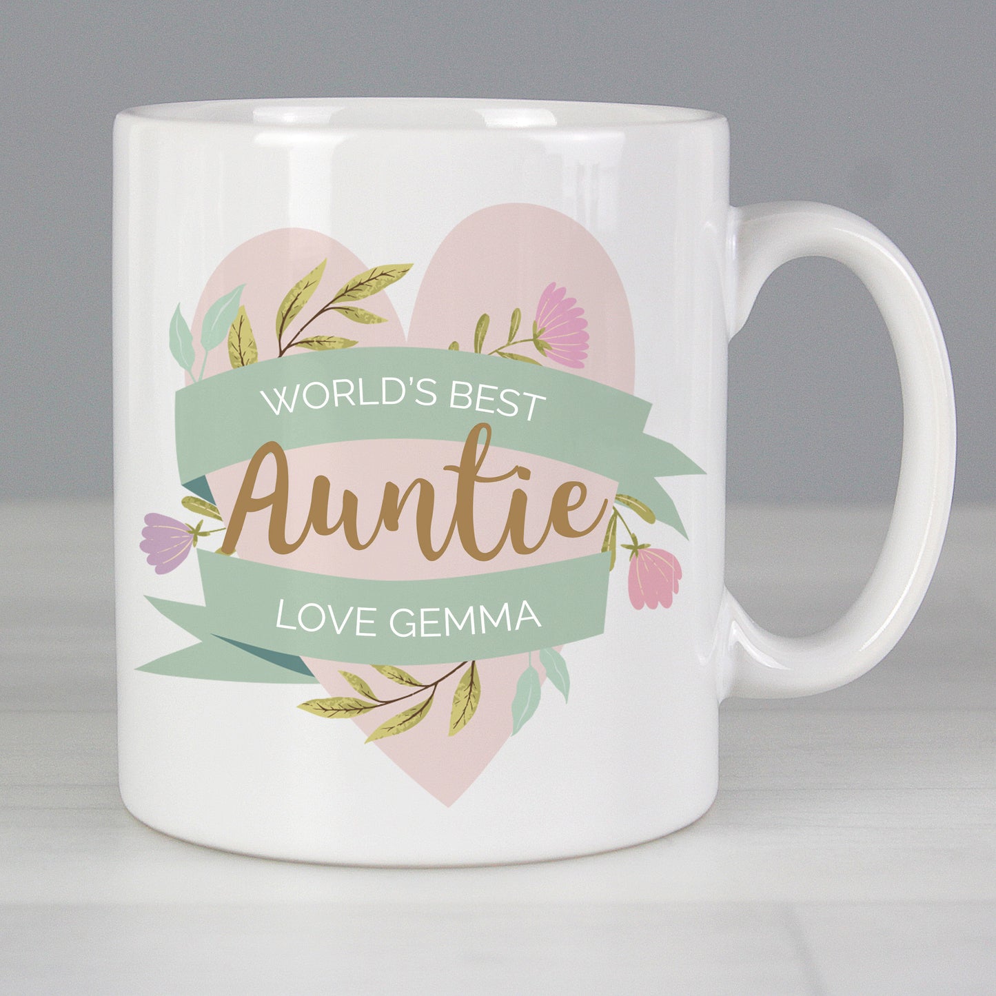 Personalised Floral Heart Mug - MK&JD Gifts