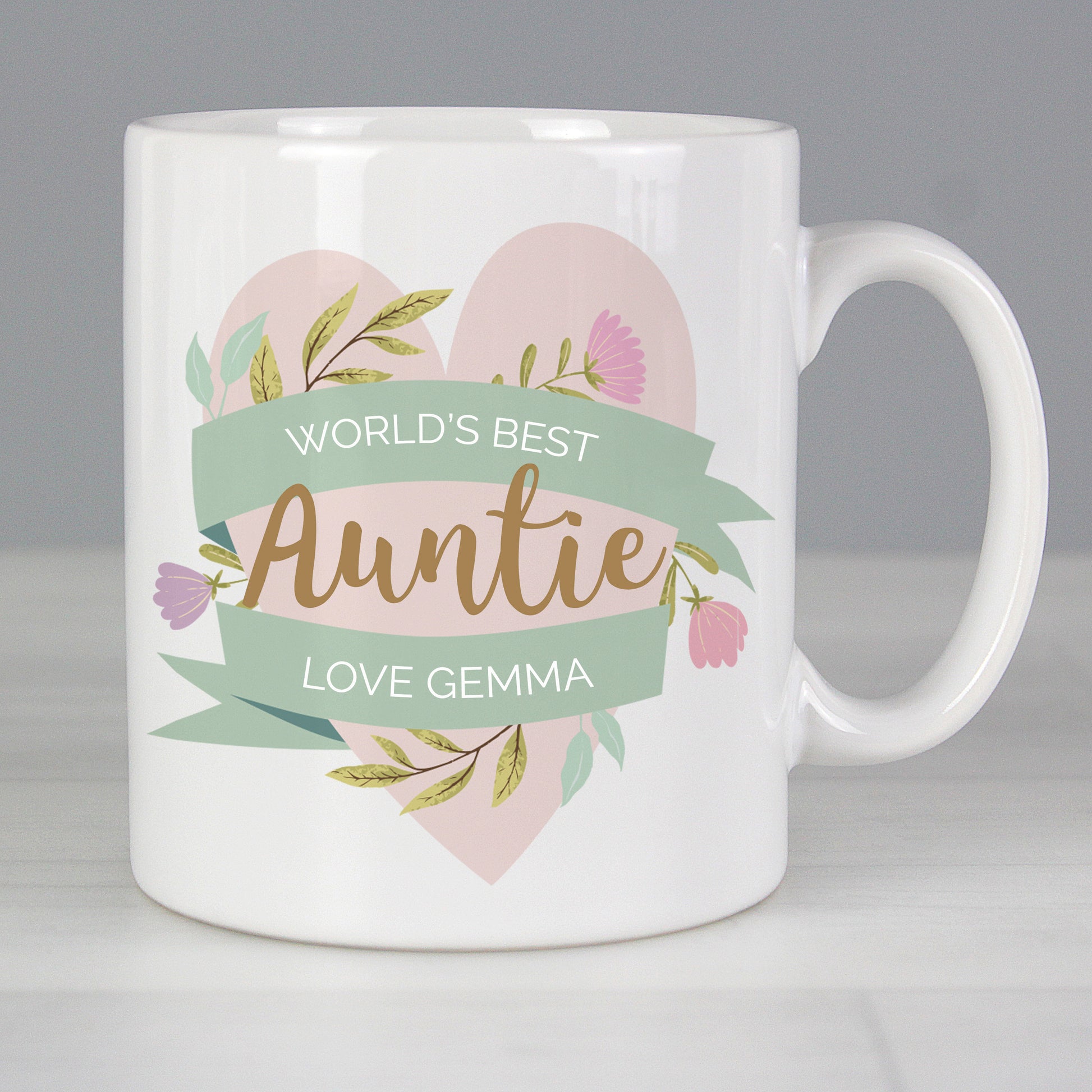 Personalised Floral Heart Mug - MK&JD Gifts