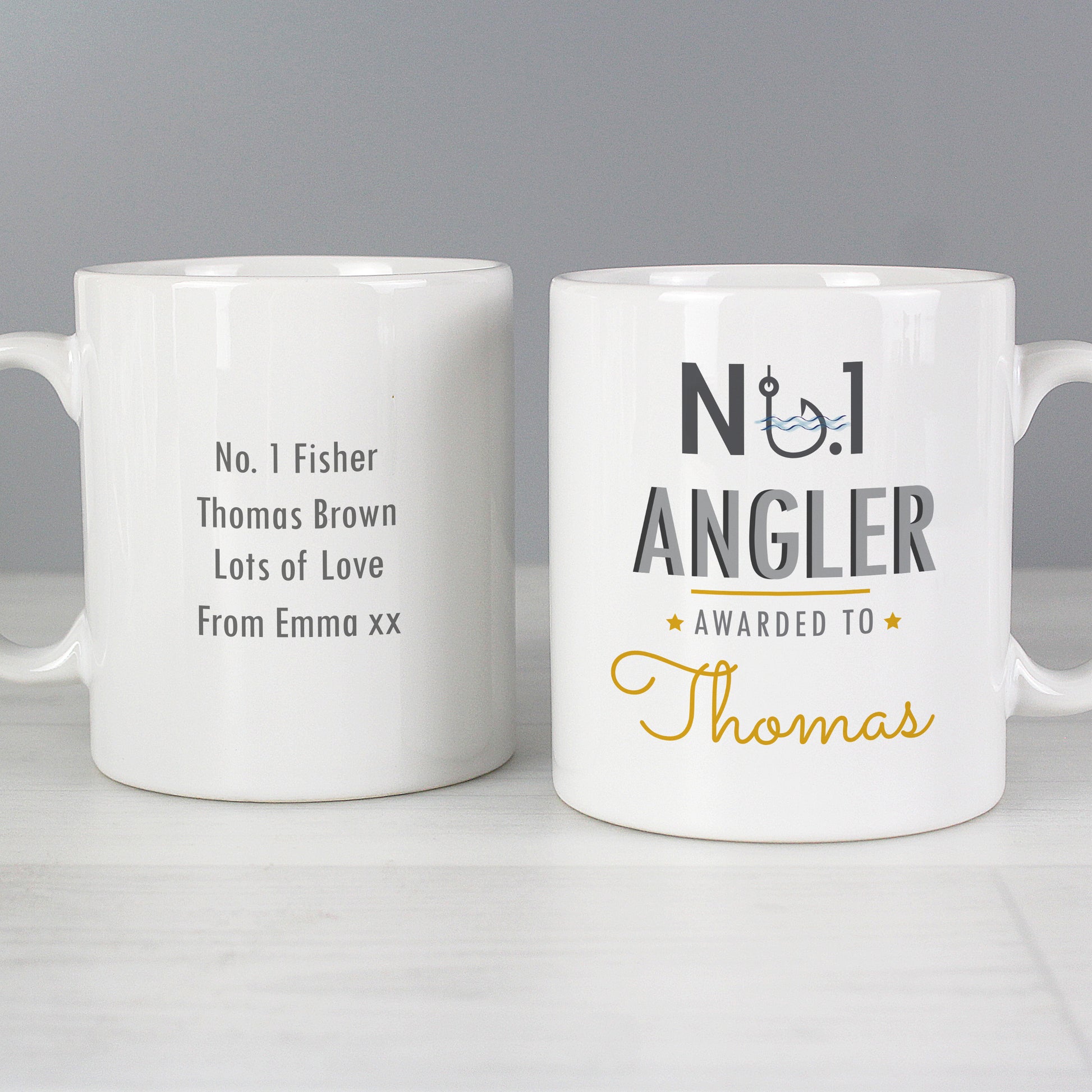 Personalised No.1 Angler Mug - MK&JD Gifts