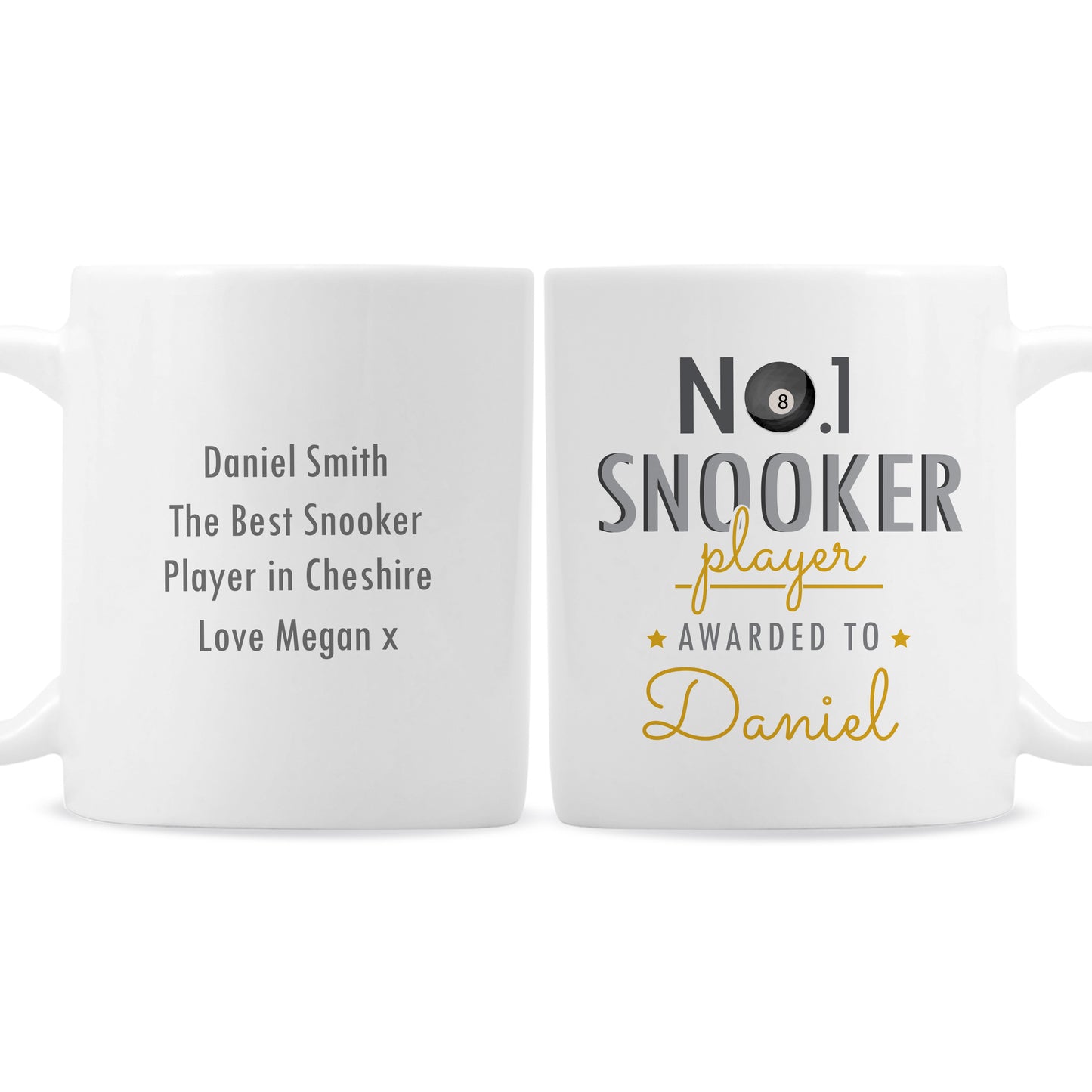 Personalised No.1 Snooker Player Mug - MK&JD Gifts