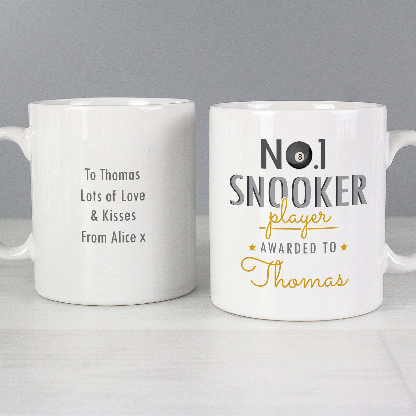 Personalised No.1 Snooker Player Mug - MK&JD Gifts