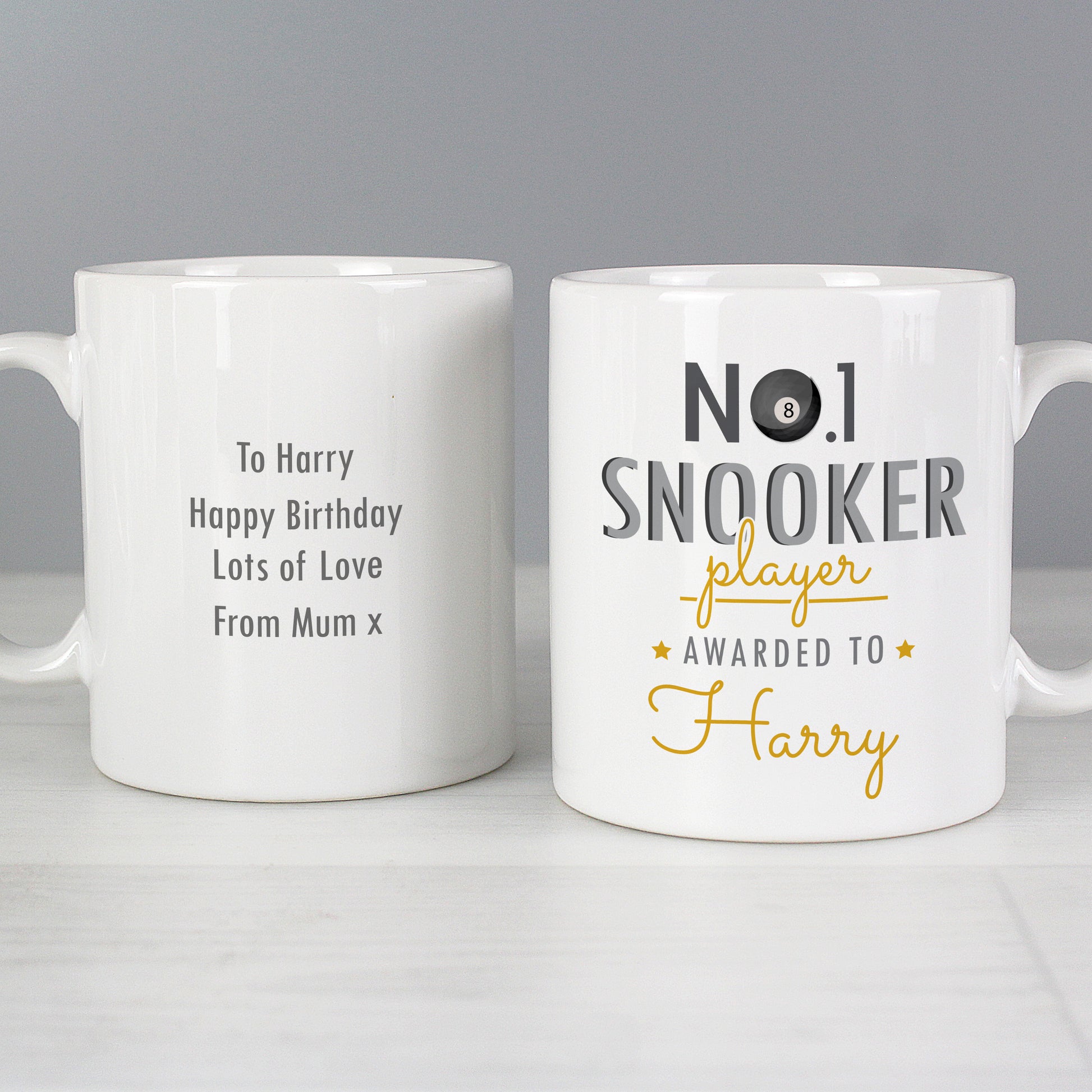 Personalised No.1 Snooker Player Mug - MK&JD Gifts