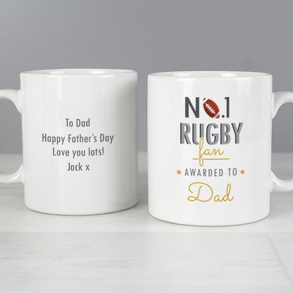 Personalised No.1 Rugby Fan Mug - MK&JD Gifts