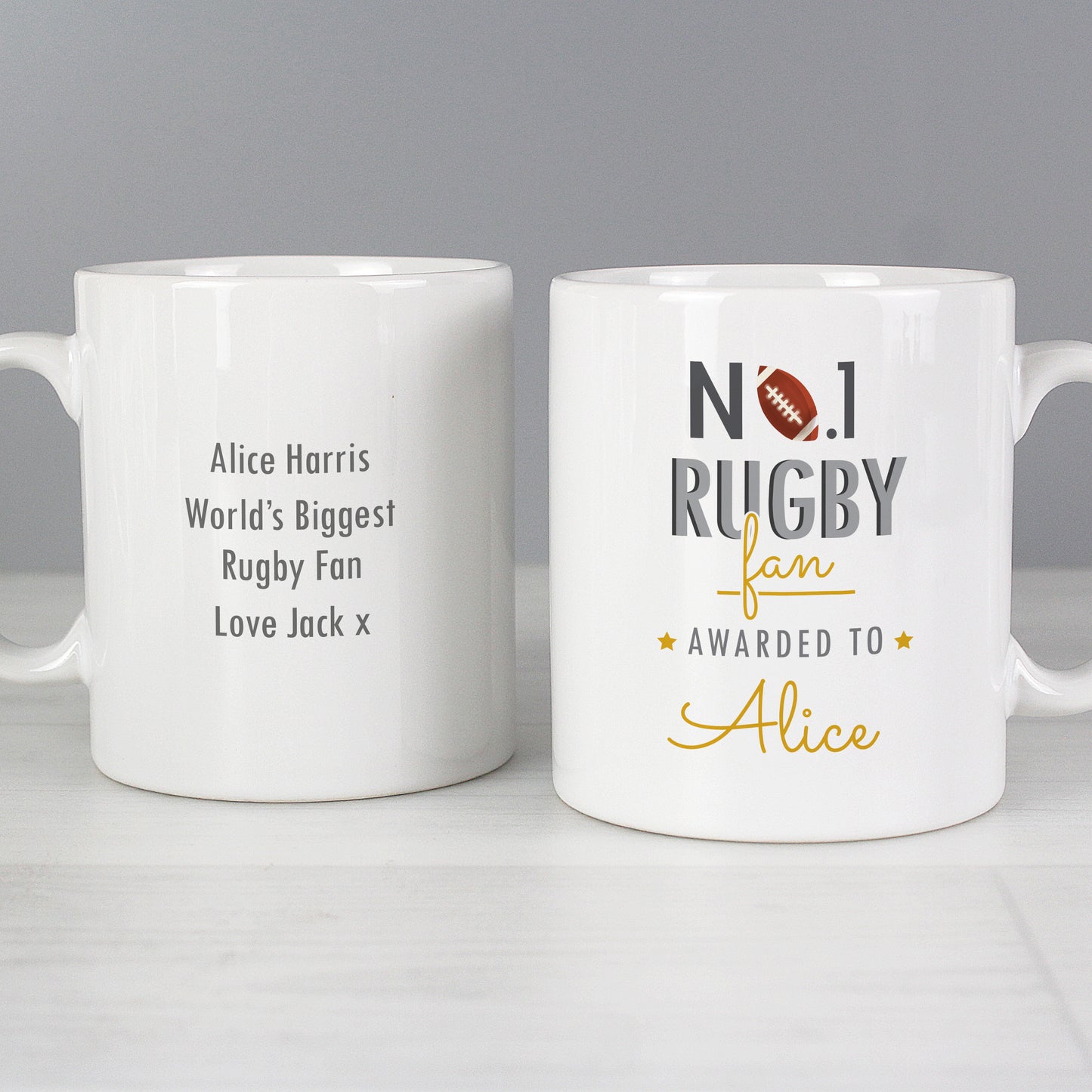 Personalised No.1 Rugby Fan Mug - MK&JD Gifts