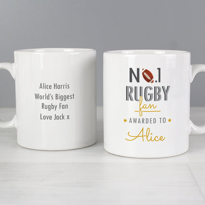 Personalised No.1 Rugby Fan Mug - MK&JD Gifts