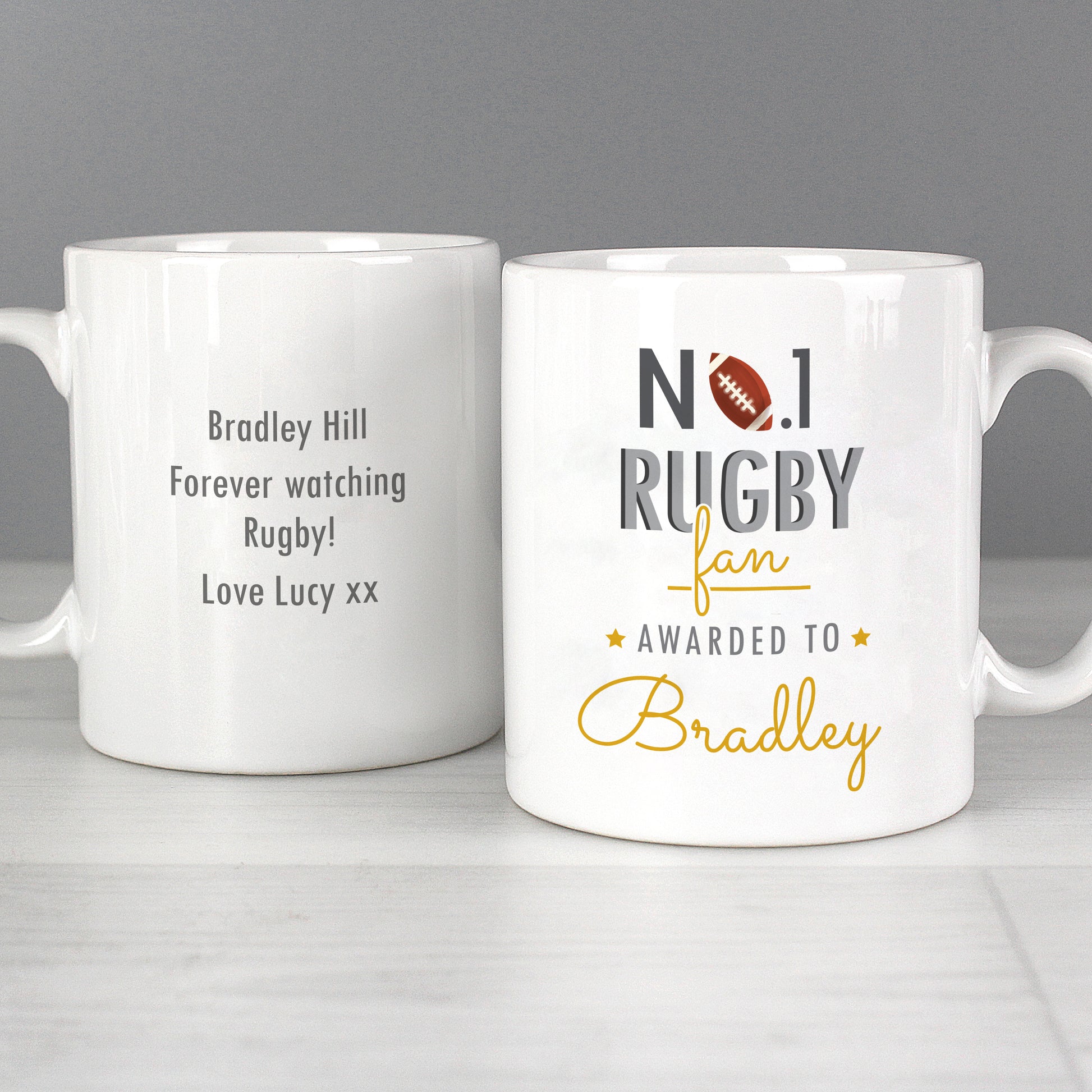 Personalised No.1 Rugby Fan Mug - MK&JD Gifts
