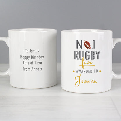 Personalised No.1 Rugby Fan Mug - MK&JD Gifts