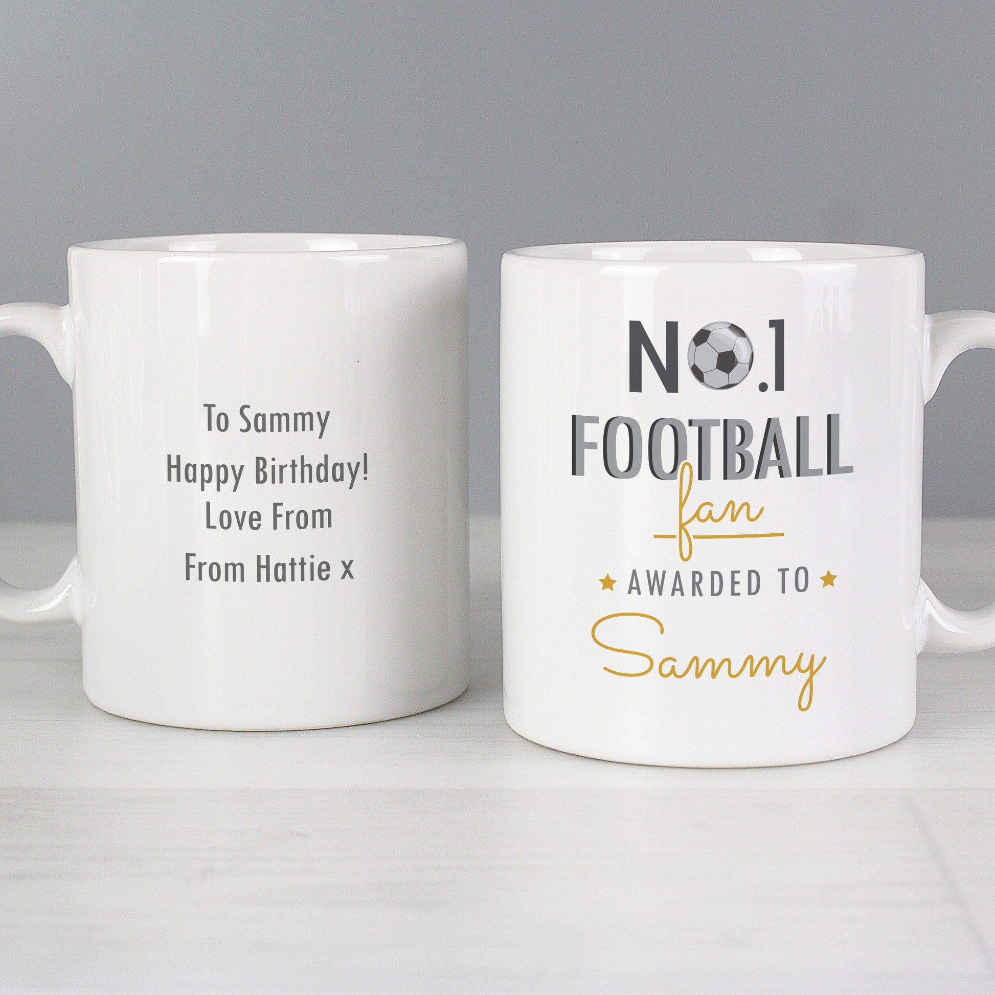 Personalised No.1 Football Fan Mug - MK&JD Gifts