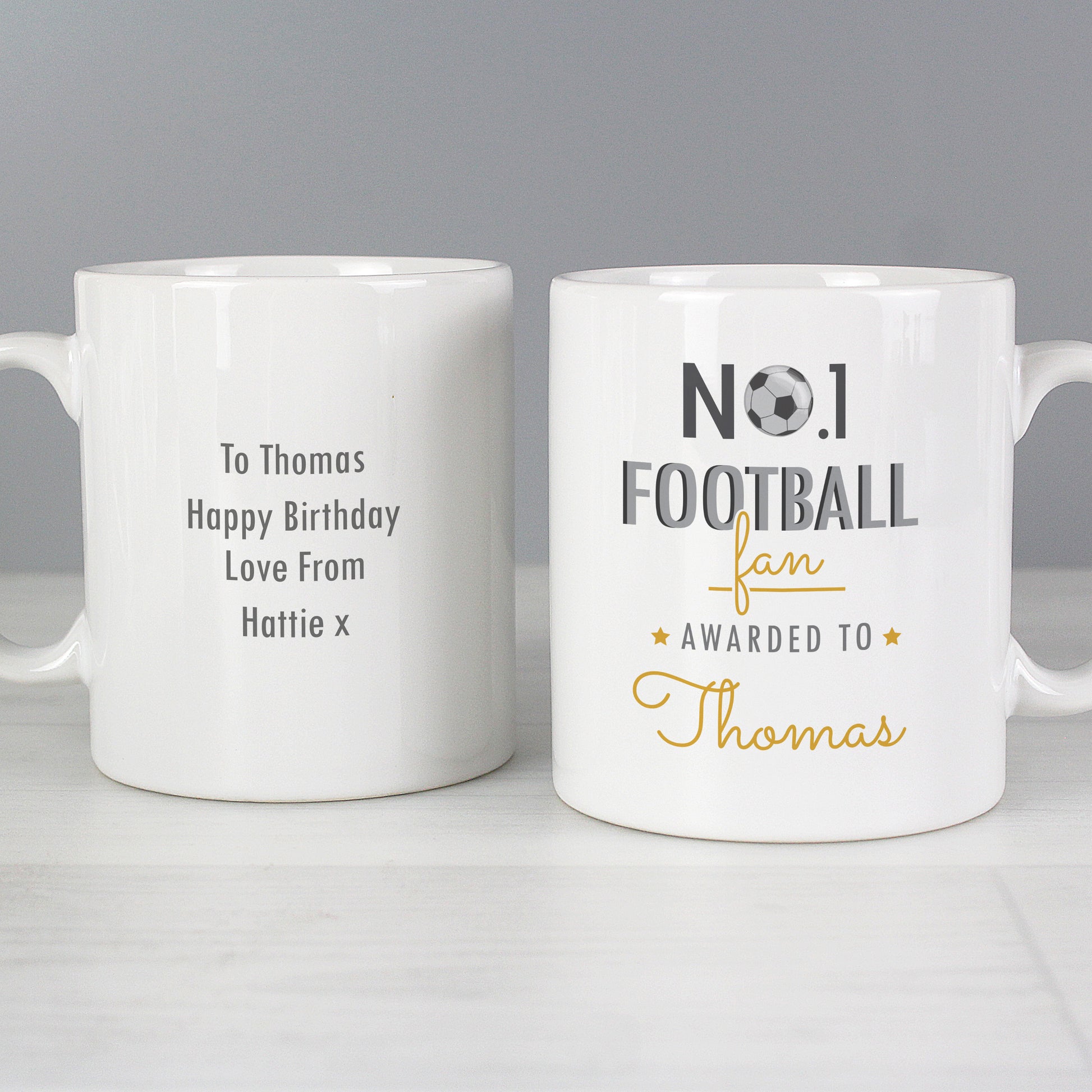 Personalised No.1 Football Fan Mug - MK&JD Gifts
