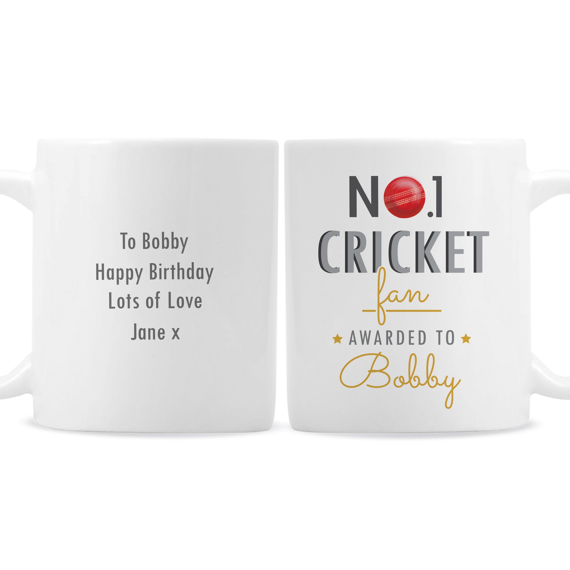 Personalised No.1 Cricket Fan Mug - MK&JD Gifts
