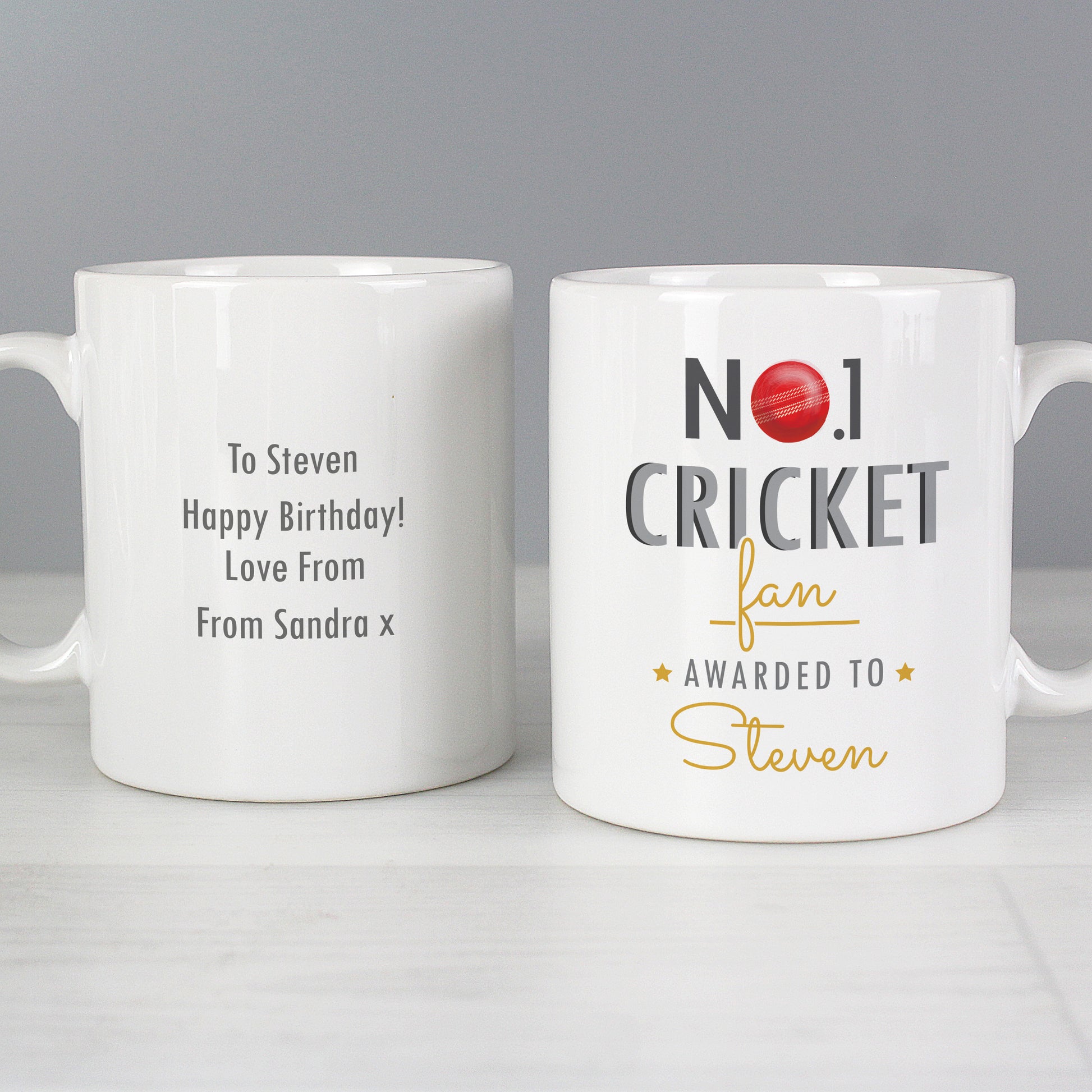 Personalised No.1 Cricket Fan Mug - MK&JD Gifts