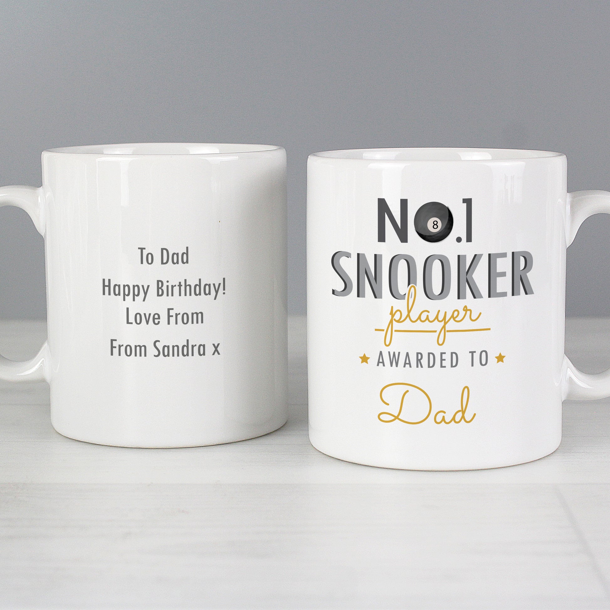 Personalised No.1 Snooker Fan Mug - MK&JD Gifts