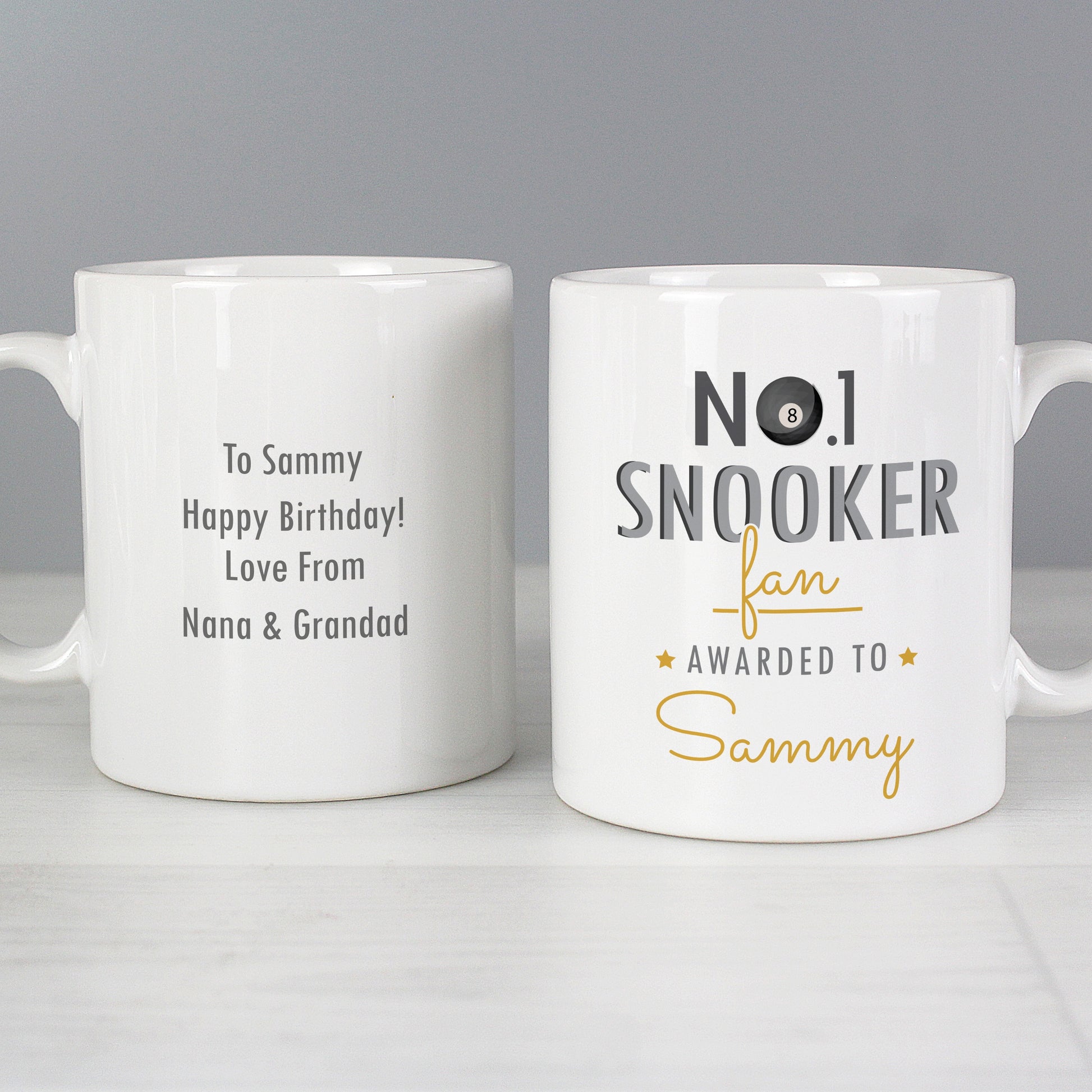 Personalised No.1 Snooker Fan Mug - MK&JD Gifts