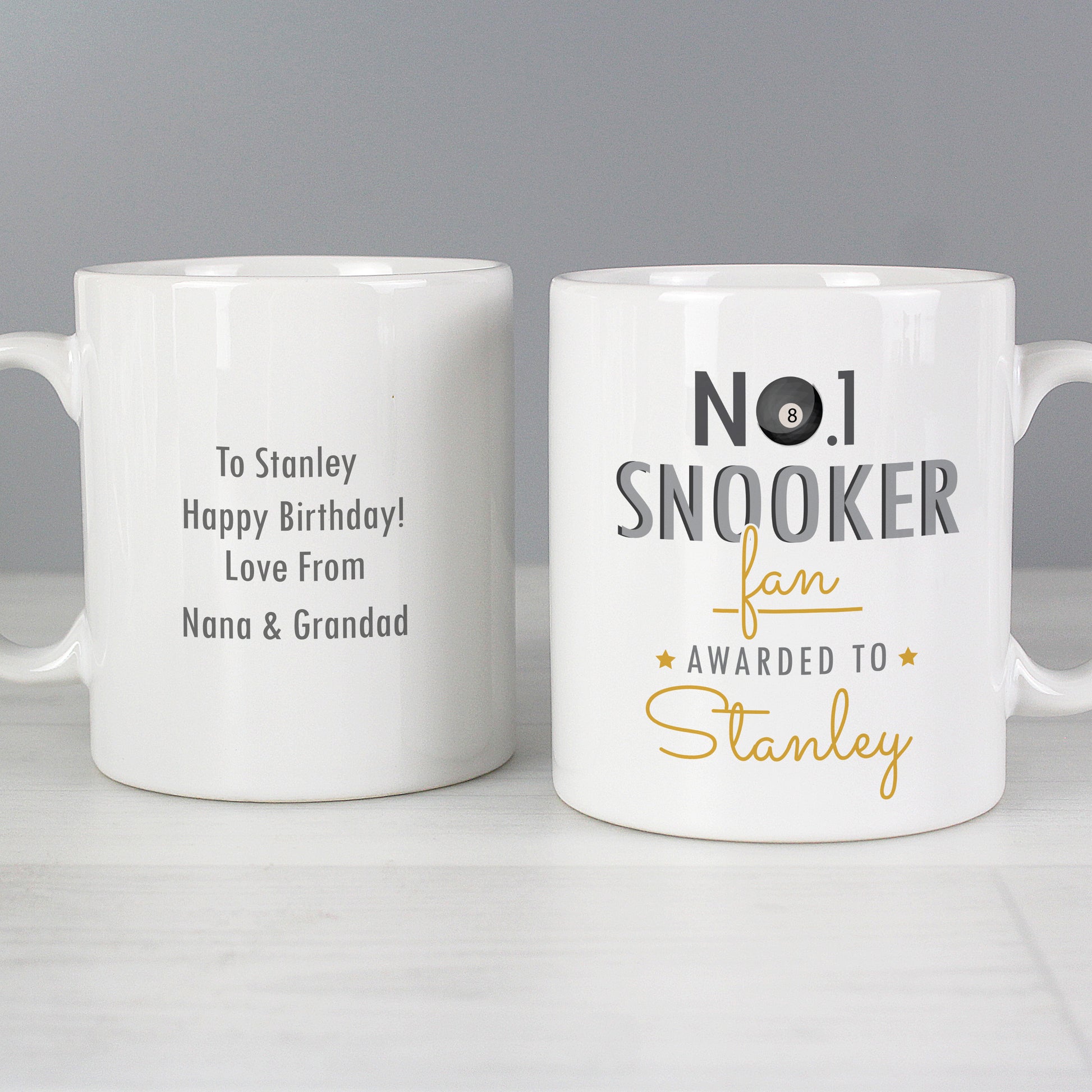 Personalised No.1 Snooker Fan Mug - MK&JD Gifts