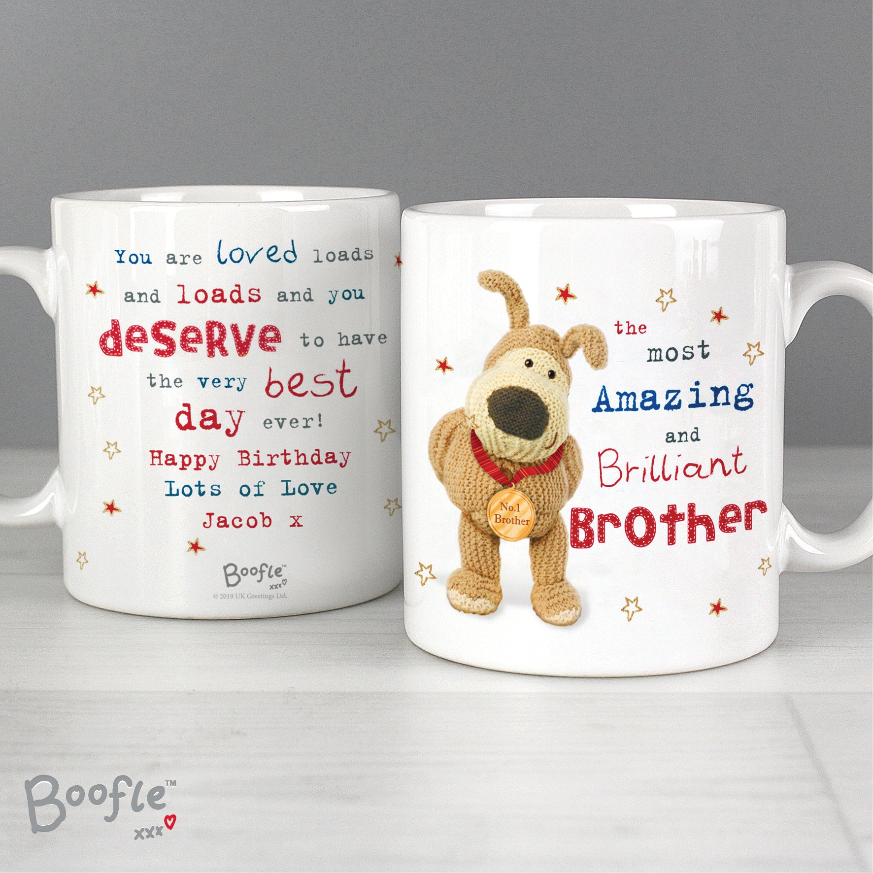 Personalised Boofle Medal Mug - MK&JD Gifts
