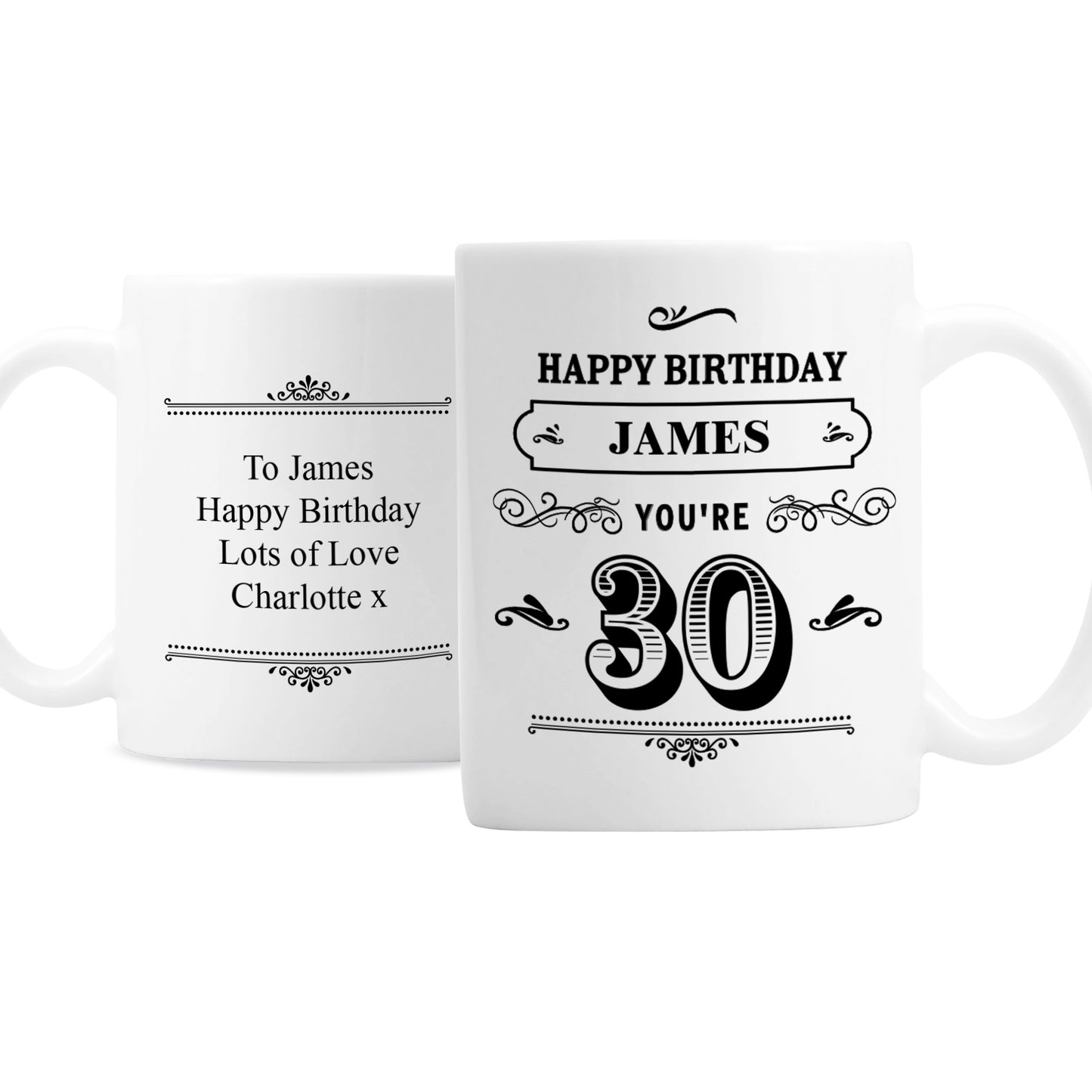 Personalised Birthday Vintage Typography Mug - MK&JD Gifts