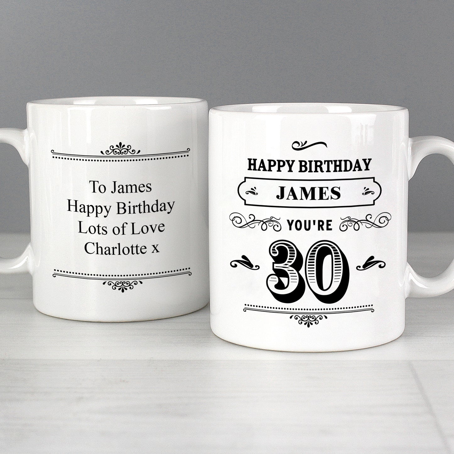 Personalised Birthday Vintage Typography Mug - MK&JD Gifts