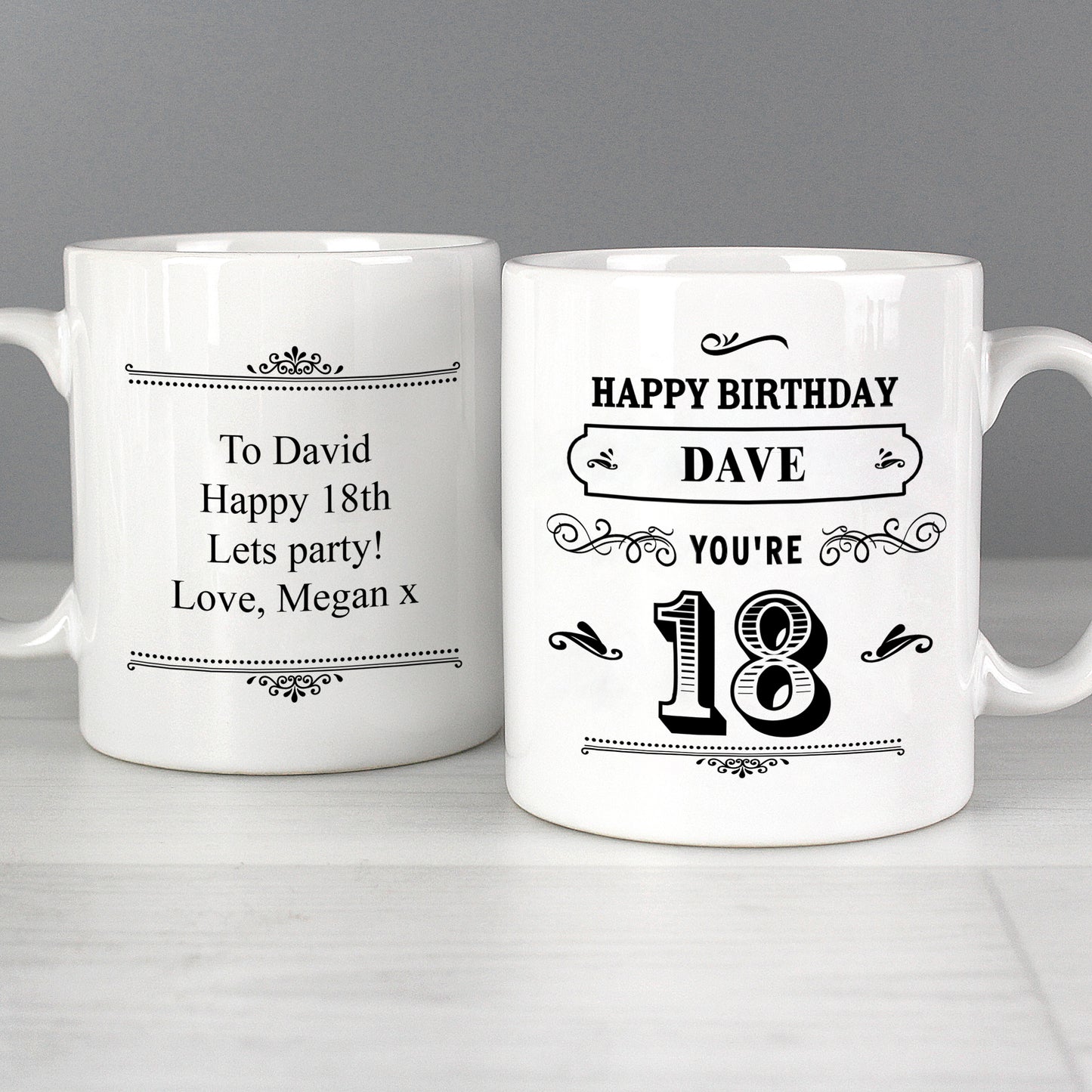 Personalised Birthday Vintage Typography Mug - MK&JD Gifts