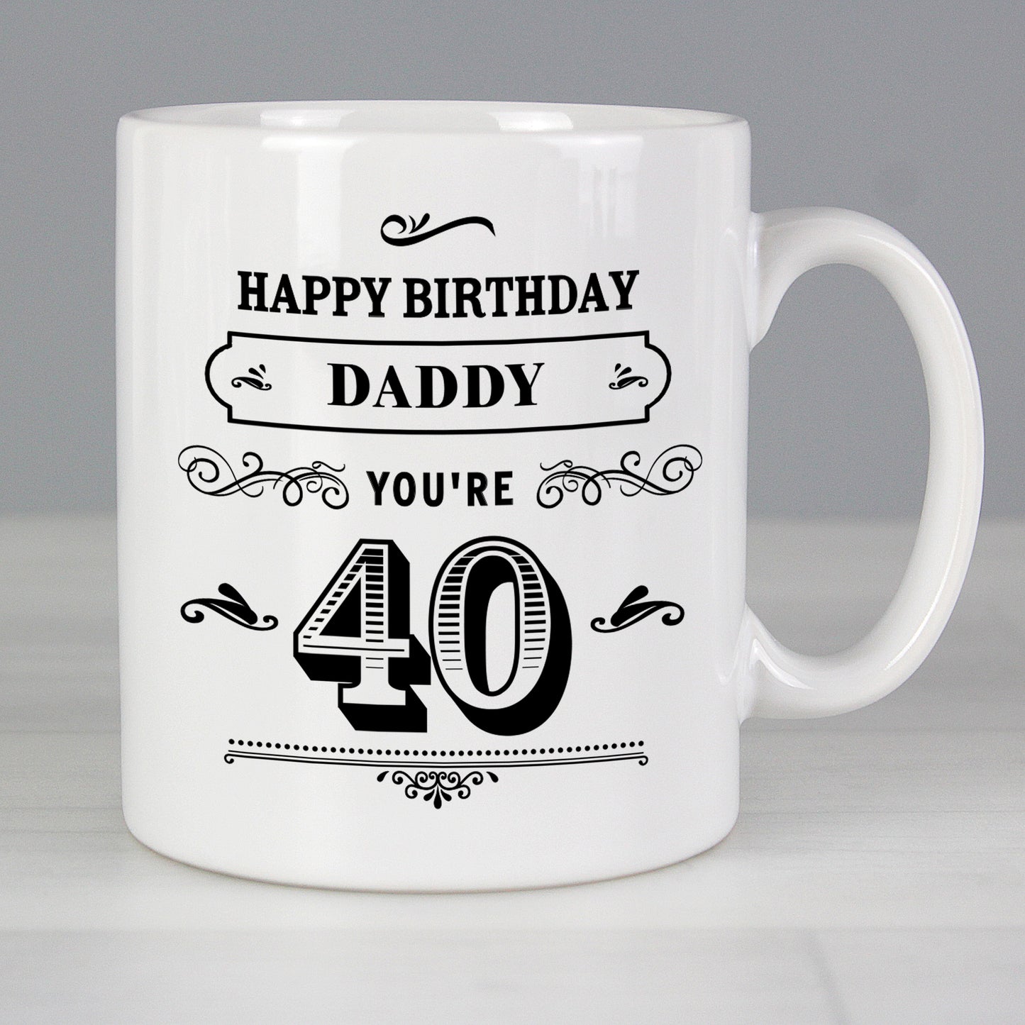 Personalised Birthday Vintage Typography Mug - MK&JD Gifts
