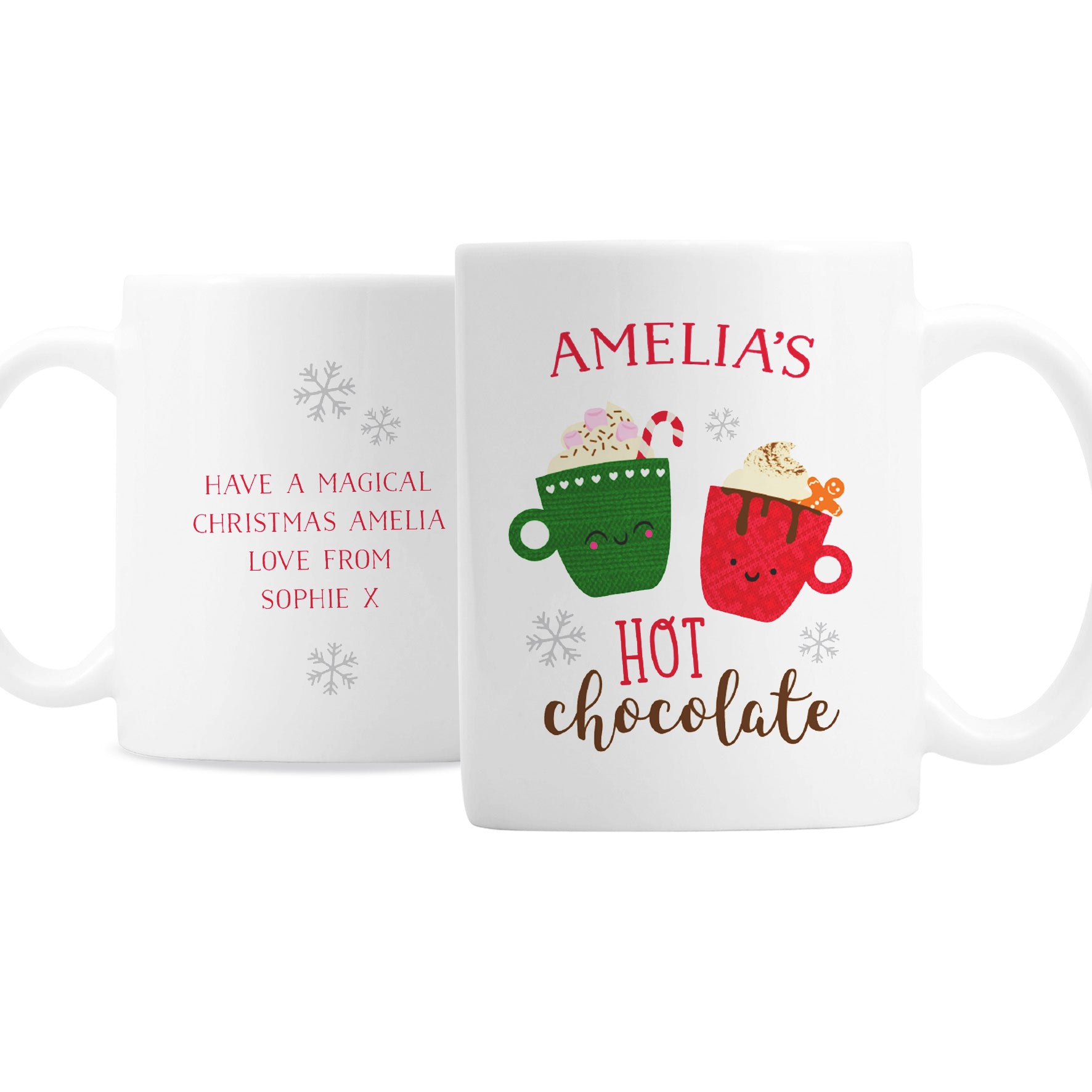 Personalised Cute Christmas Hot Chocolate Mug - MK&JD Gifts