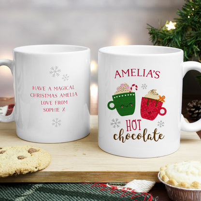 Personalised Cute Christmas Hot Chocolate Mug - MK&JD Gifts