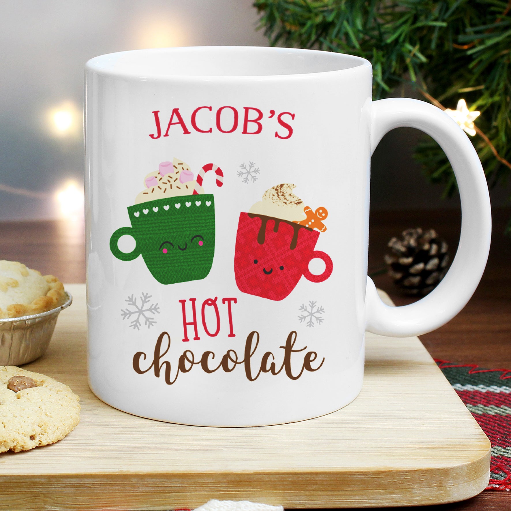 Personalised Cute Christmas Hot Chocolate Mug - MK&JD Gifts