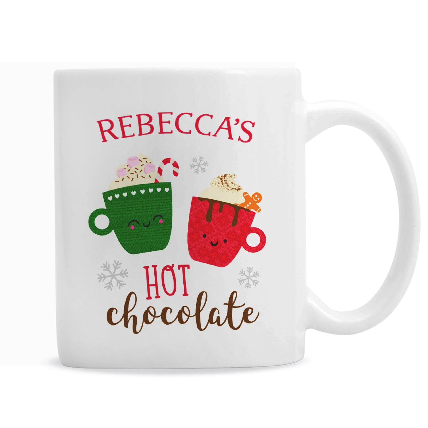 Personalised Cute Christmas Hot Chocolate Mug - MK&JD Gifts