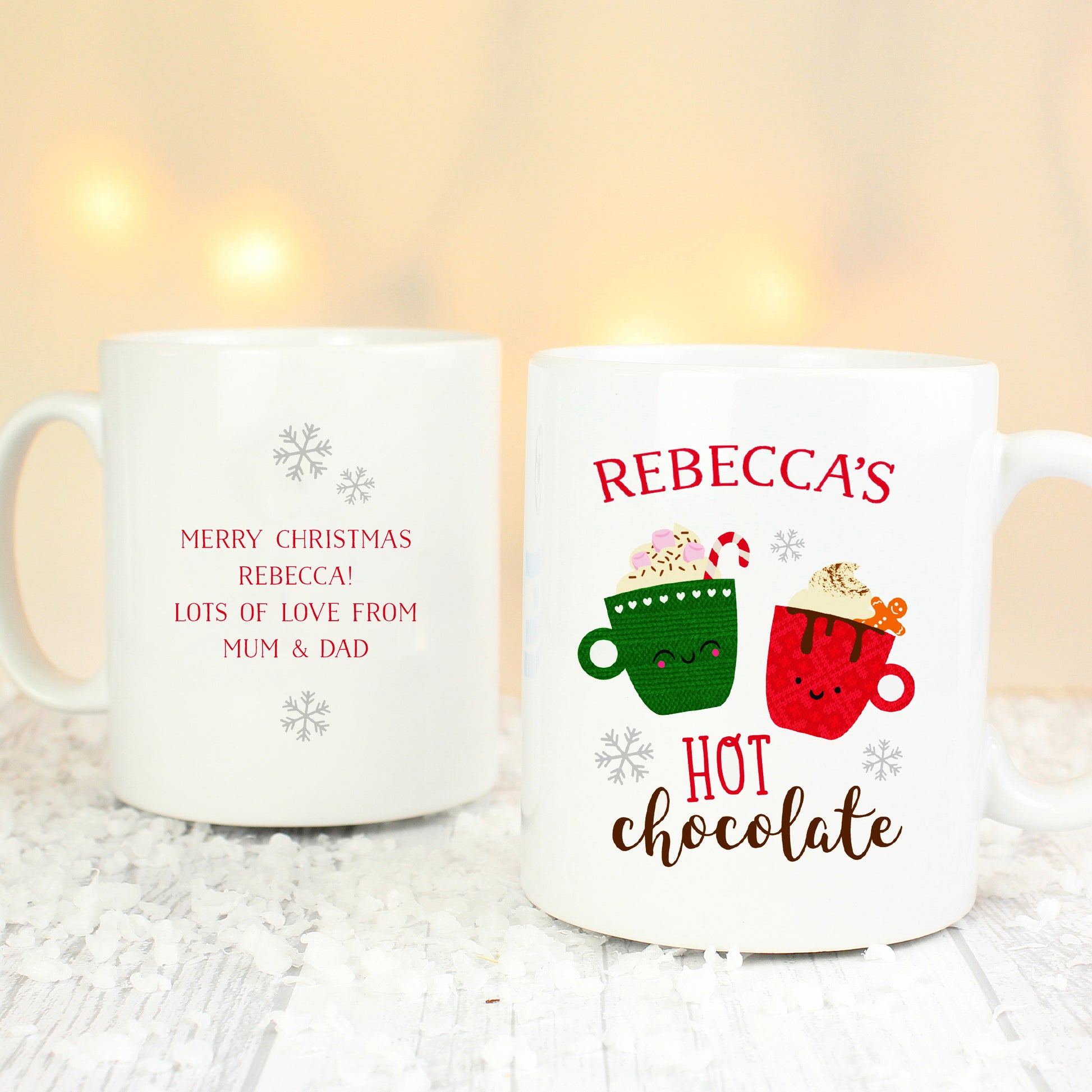 Personalised Cute Christmas Hot Chocolate Mug - MK&JD Gifts