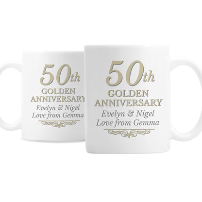 Personalised 50th Golden Anniversary Mug Set - MK&JD Gifts
