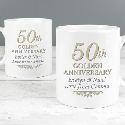 Personalised 50th Golden Anniversary Mug Set - MK&JD Gifts