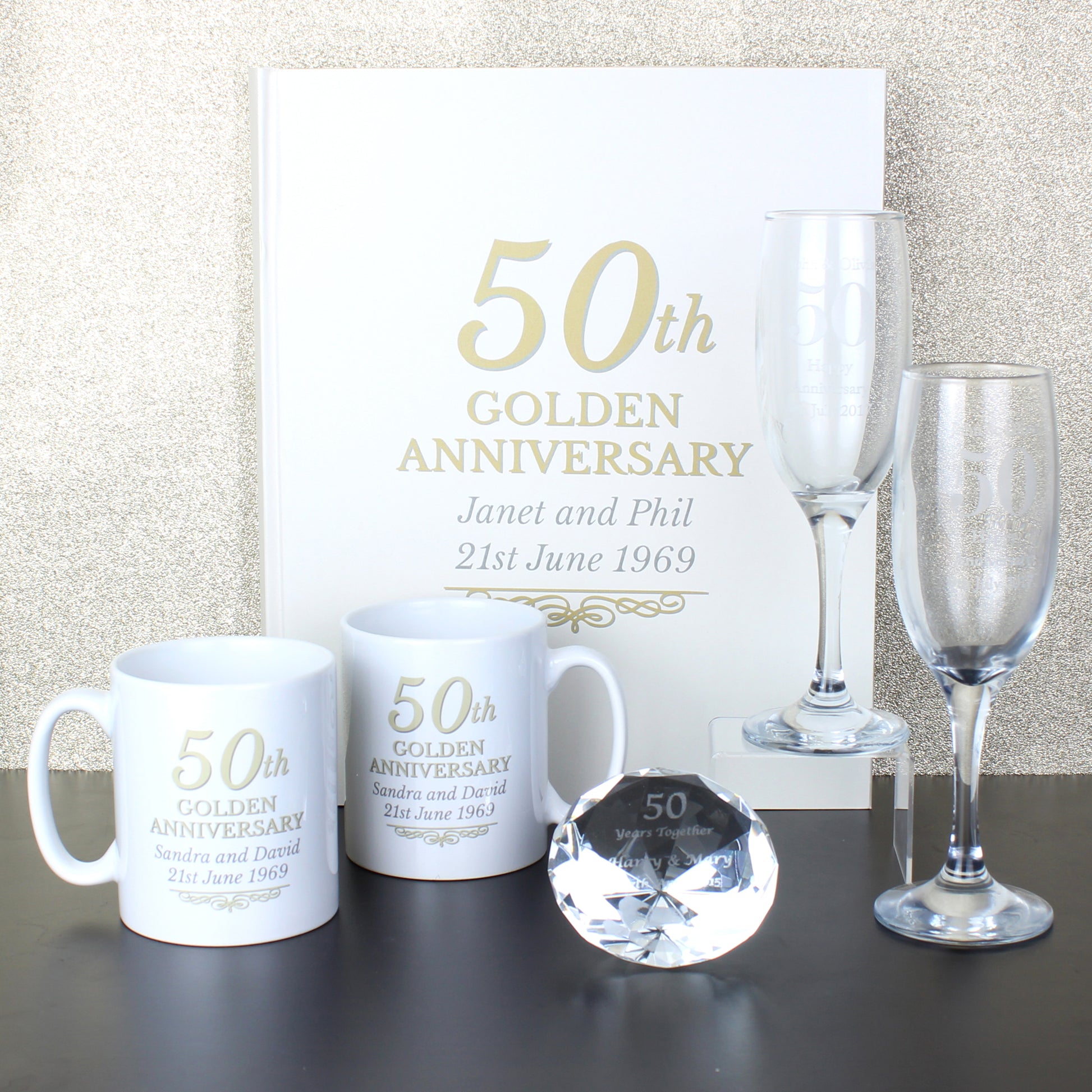 Personalised 50th Golden Anniversary Mug Set - MK&JD Gifts