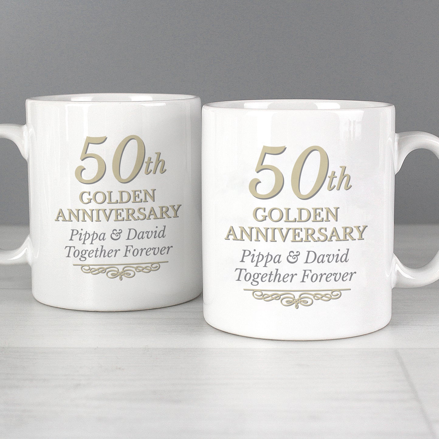 Personalised 50th Golden Anniversary Mug Set - MK&JD Gifts