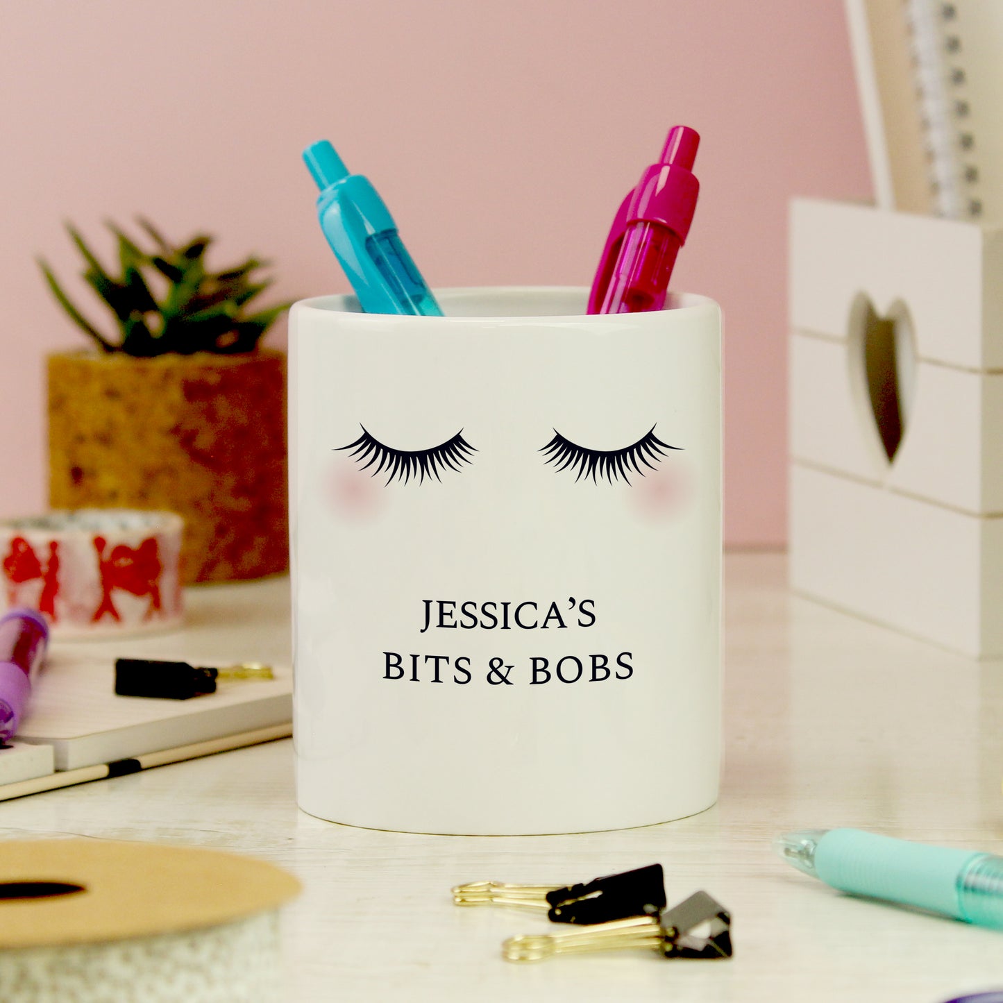 Personalised Eyelashes Ceramic Storage Pot - MK&JD Gifts