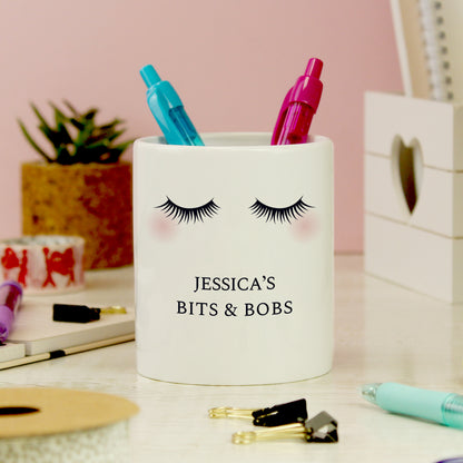 Personalised Eyelashes Ceramic Storage Pot - MK&JD Gifts