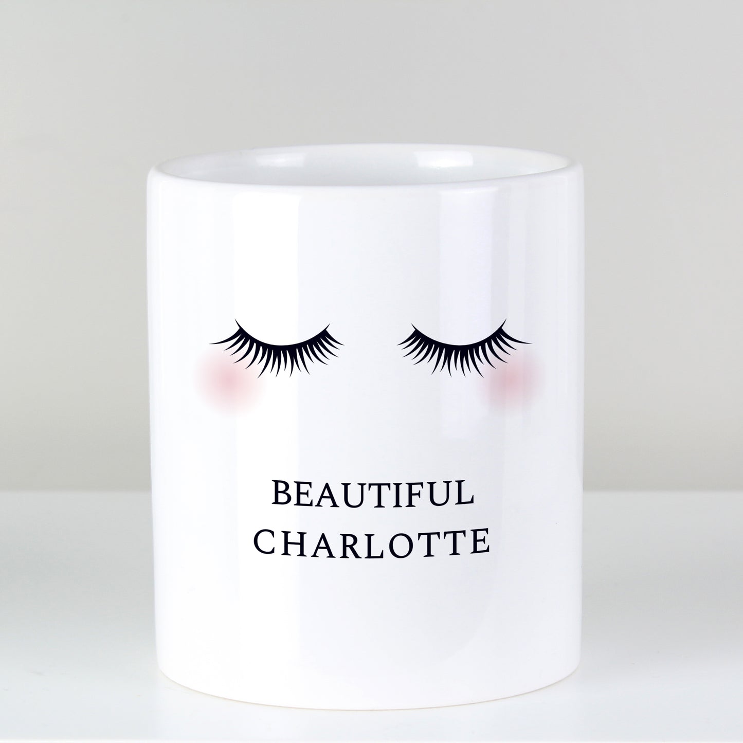 Personalised Eyelashes Ceramic Storage Pot - MK&JD Gifts