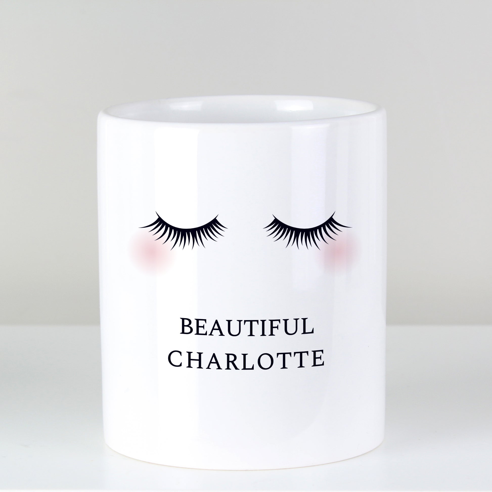 Personalised Eyelashes Ceramic Storage Pot - MK&JD Gifts